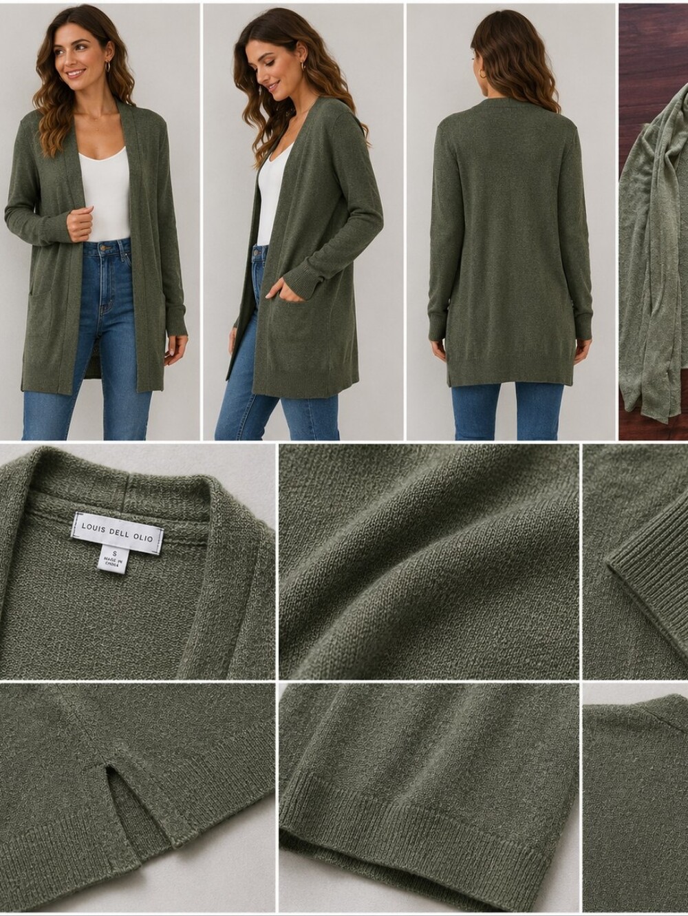 Vintage Linea by Louis Dell Olio Open Green Cardigan 💚